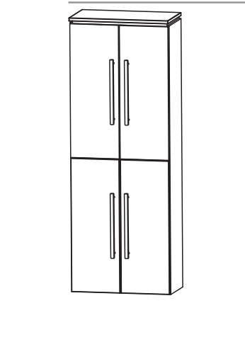 Шкаф высокий шириной 60 см глянцевый корпус Cool line Puris арт. HNA 036A 5