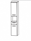Пенал высокий 30 см правый глянец Puris арт. HNA 023A 01 R(161)