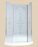 Душевой уголок, стекло прозрачное с декором 90x90 см Migliore Diadema Penta ML.DDM-22.890.TR