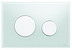 Кнопка смыва, стекло зеленое/клавиша белая TECE Loop арт. 9240651